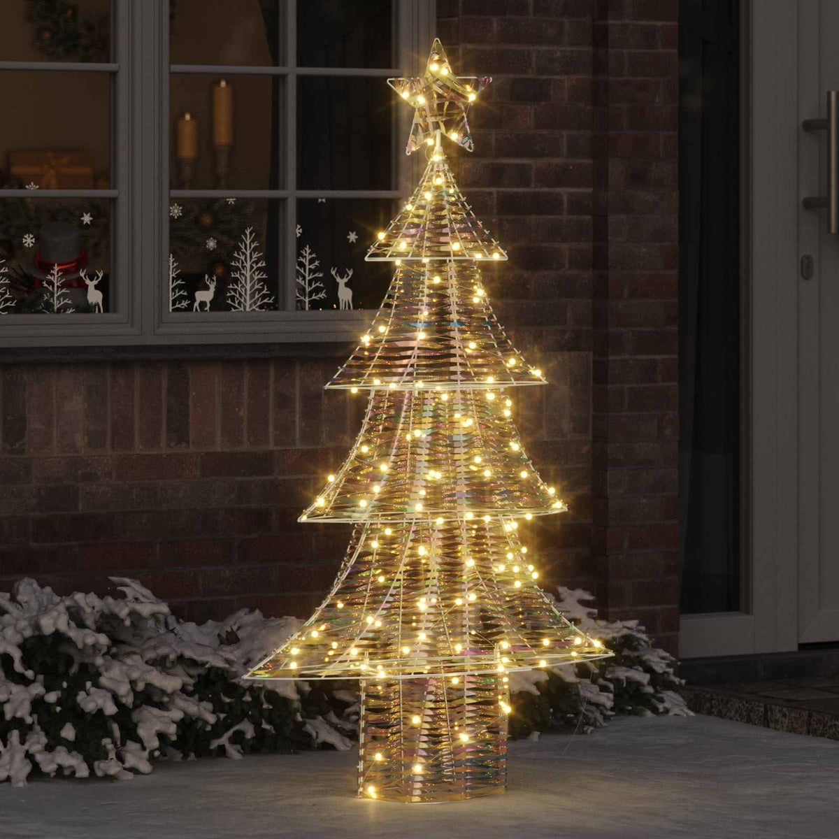 VidaXL Sapin de Noël avec 160 LED blanc chaud 150 cm