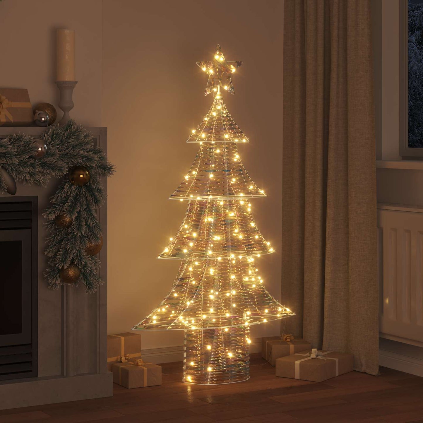 VidaXL Sapin de Noël avec 160 LED blanc chaud 150 cm