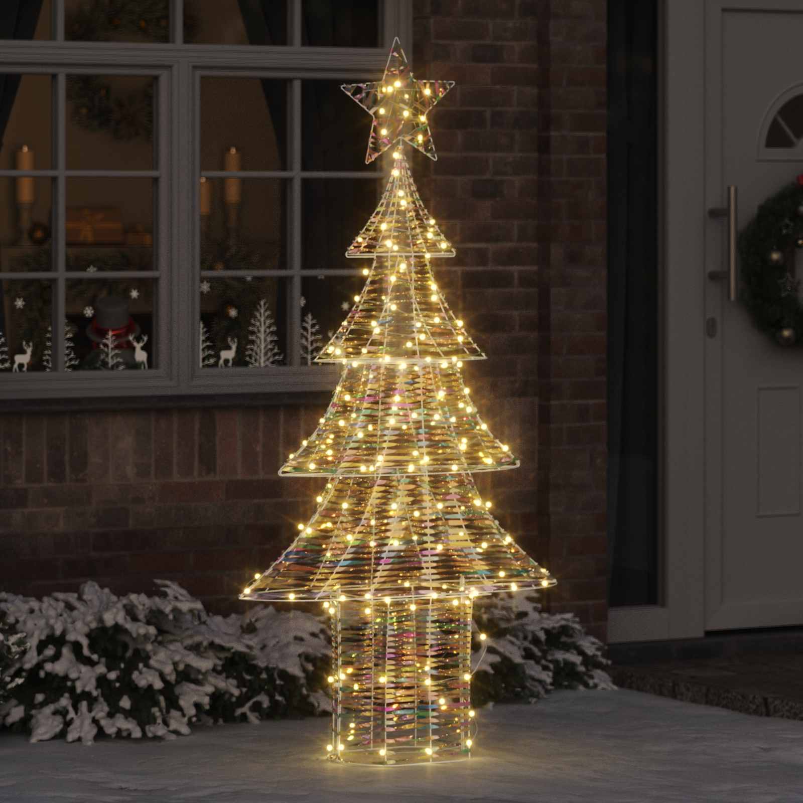 VidaXL Sapin de Noël avec 240 LED blanc chaud 181 cm