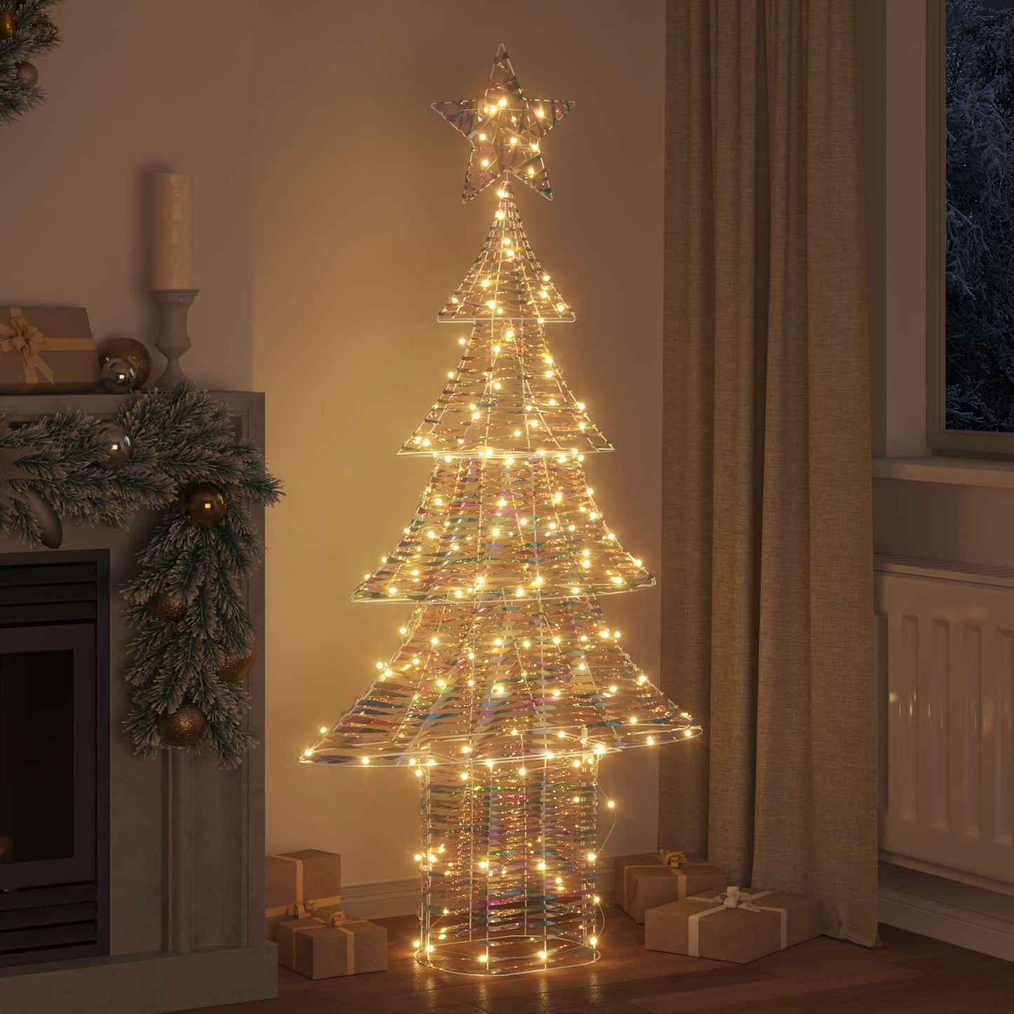 VidaXL Sapin de Noël avec 240 LED blanc chaud 181 cm