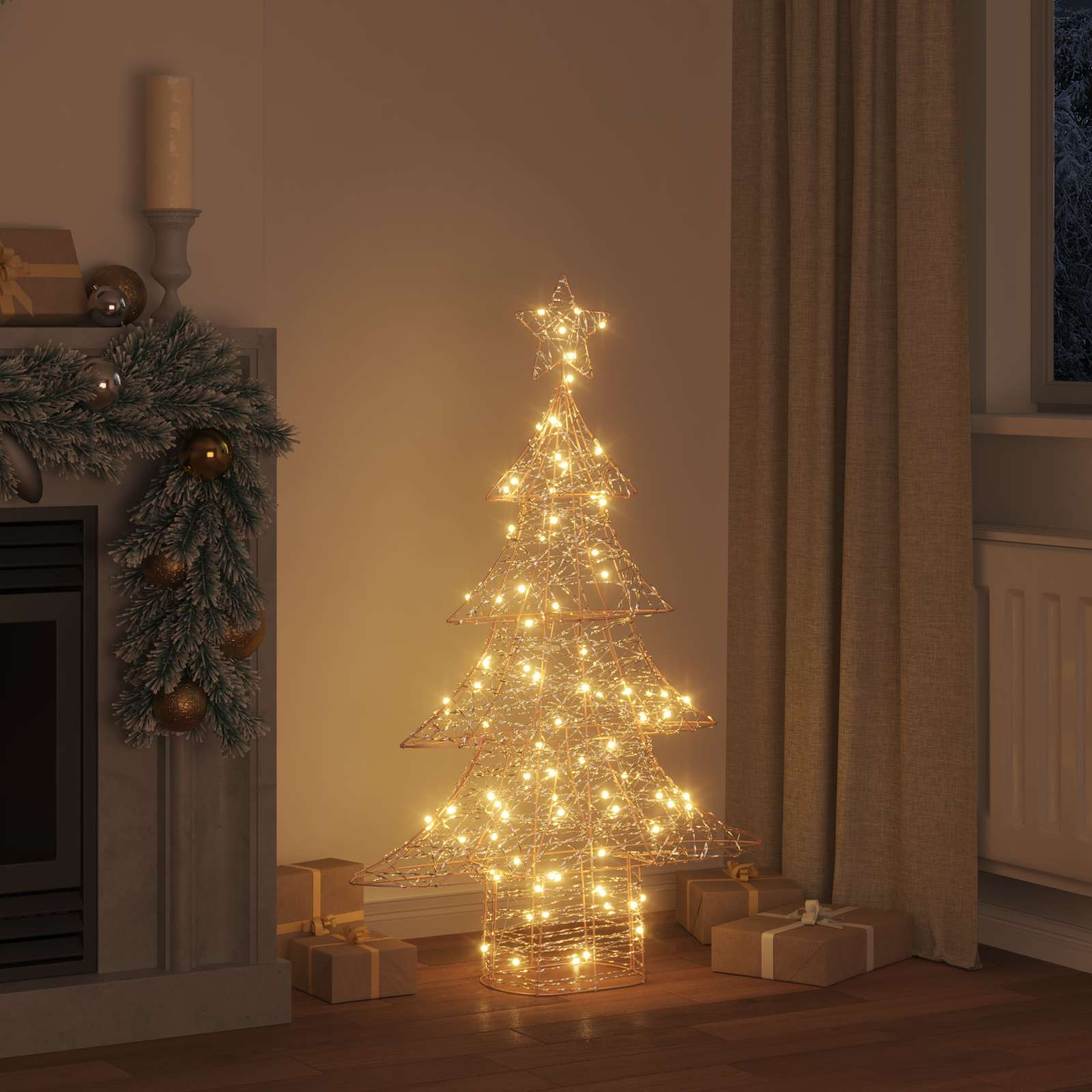 VidaXL Sapin de Noël avec 120 LED blanc chaud 120,5 cm