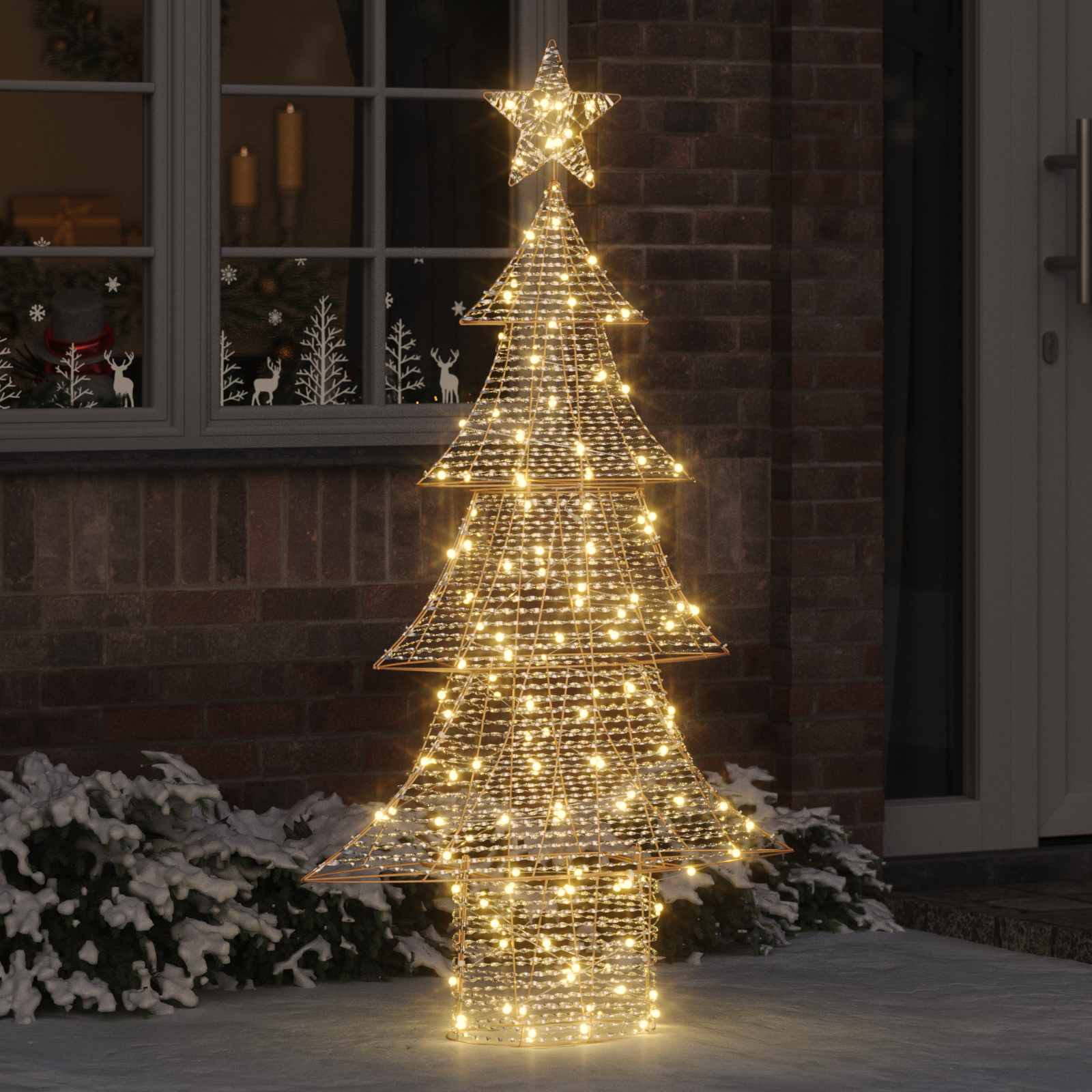 VidaXL Sapin de Noël avec 160 LED blanc chaud 151 cm