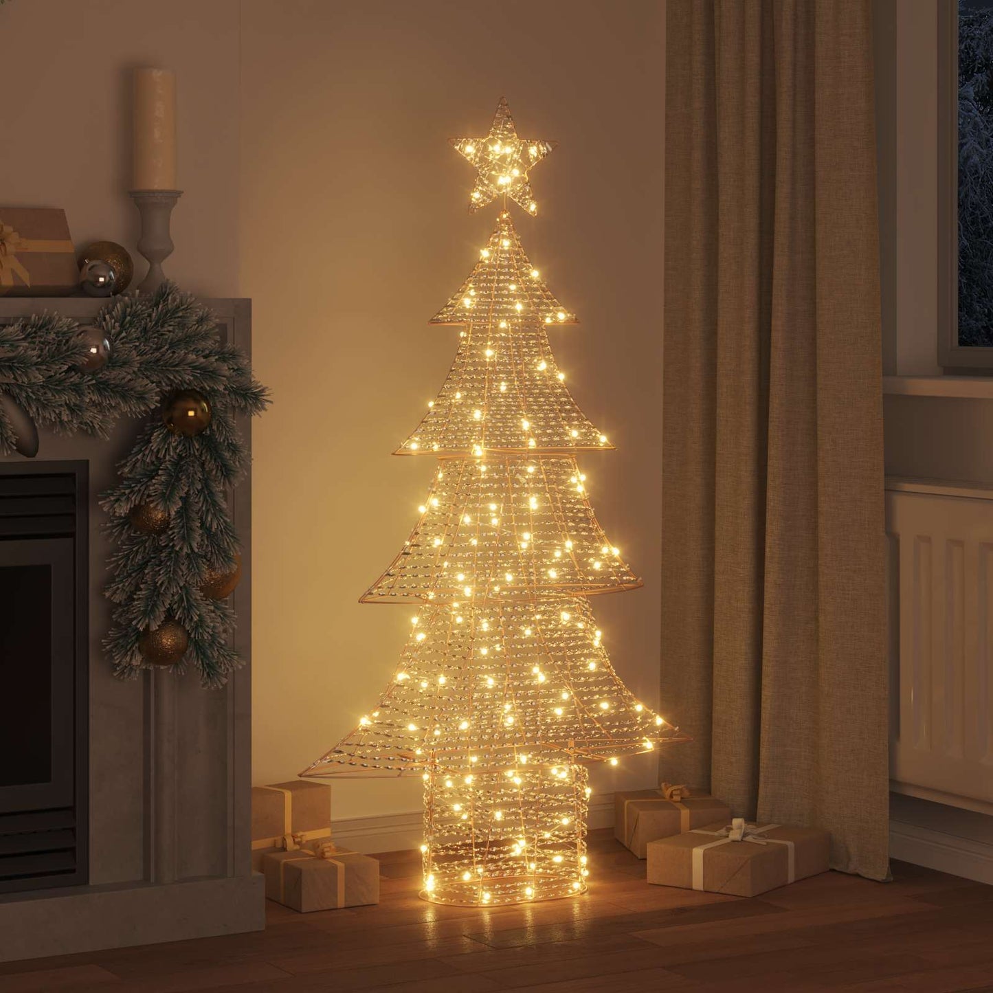 VidaXL Sapin de Noël avec 160 LED blanc chaud 151 cm