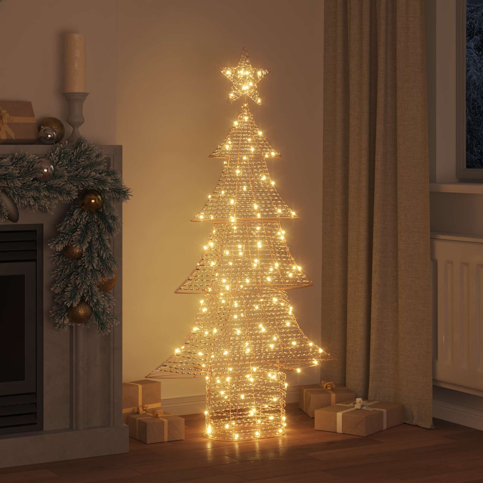 VidaXL Sapin de Noël avec 160 LED blanc chaud 151 cm