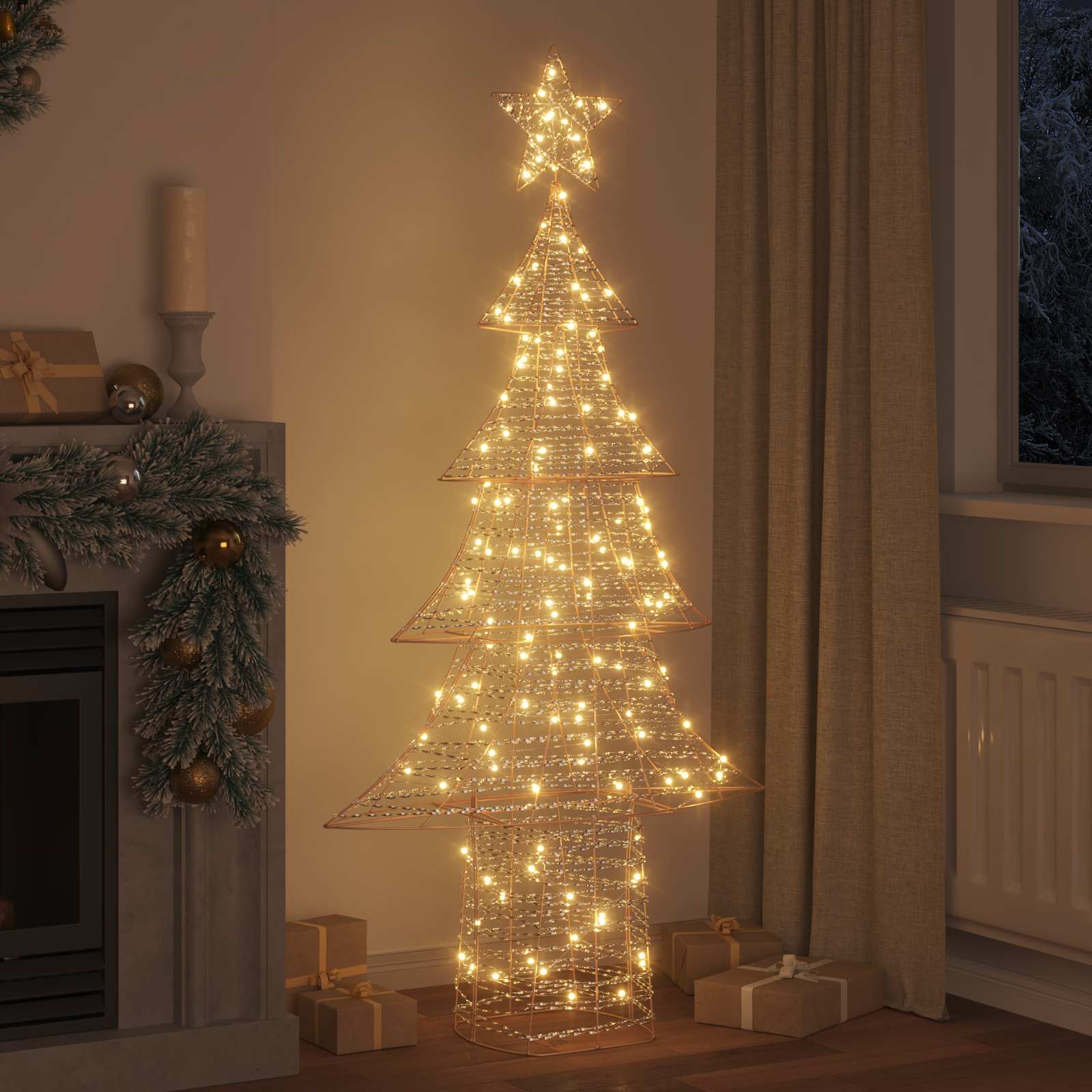 VidaXL Sapin de Noël avec 240 LED blanc chaud 181 cm