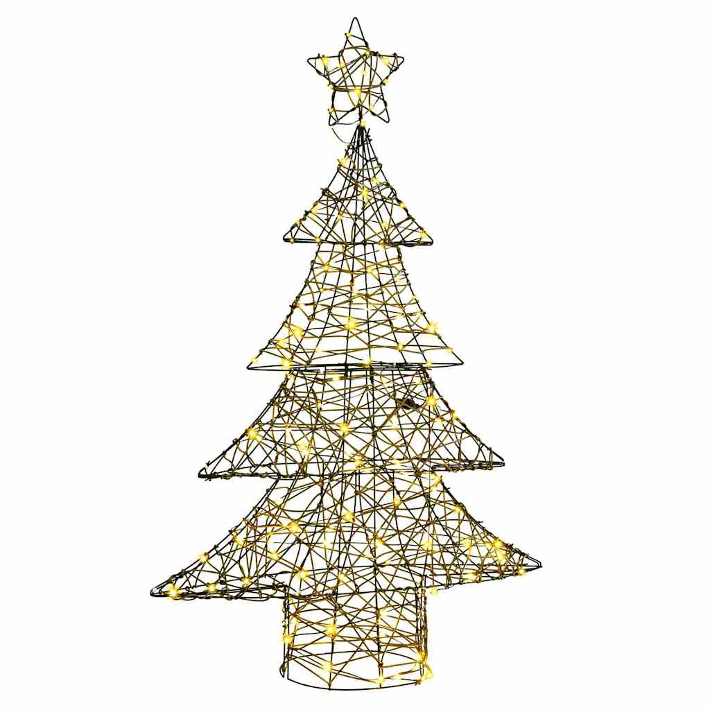 VidaXL Sapin de Noël avec 120 LED blanc chaud 150 cm rotin