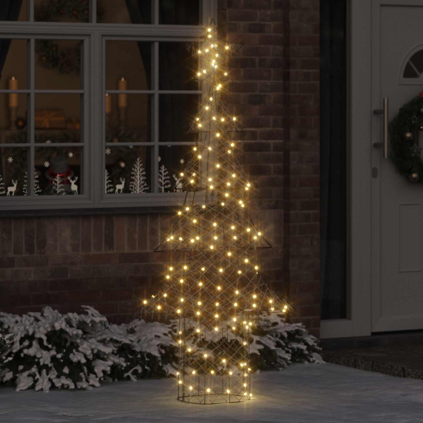 VidaXL Sapin de Noël avec 240 LED blanc chaud 180 cm rotin
