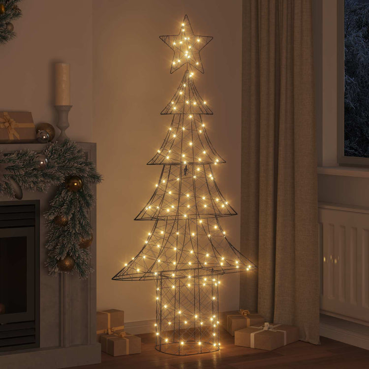 VidaXL Sapin de Noël avec 240 LED blanc chaud 180 cm rotin
