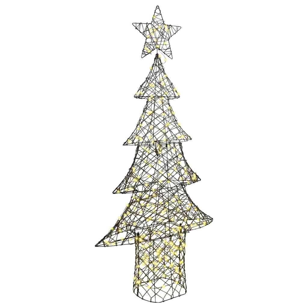 VidaXL Sapin de Noël avec 240 LED blanc chaud 180 cm rotin