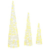 VidaXL Sapin de Noël avec 90 LED 3 pcs blanc chaud 20 x 20 x 80 cm acrylique