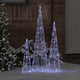 VidaXL Sapin de Noël avec 90 LED 3 pcs blanc froid 20 x 20 x 80 cm acrylique