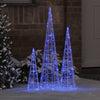 Vidaxx Sapin de Noël avec 90 LED 3 pcs bleu 20 x 20 x 80 cm acrylique