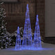 Vidaxx Sapin de Noël avec 90 LED 3 pcs bleu 20 x 20 x 80 cm acrylique