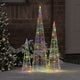 Vidaxx Sapin de Noël avec 90 LED 3 pcs multicolore 20 x 20 x 80 cm acrylique