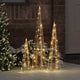 VidaXL Sapin de Noël avec 90 LED 3 pcs blanc chaud 20 x 20 x 80 cm capuchon