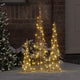 VidaXL Sapin de Noël avec 90 LED 3 pcs blanc chaud 20 x 20 x 80 cm capuchon