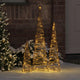 VidaXL Sapin de Noël avec 90 LED 3 pcs blanc chaud 20 x 20 x 80 cm rotin