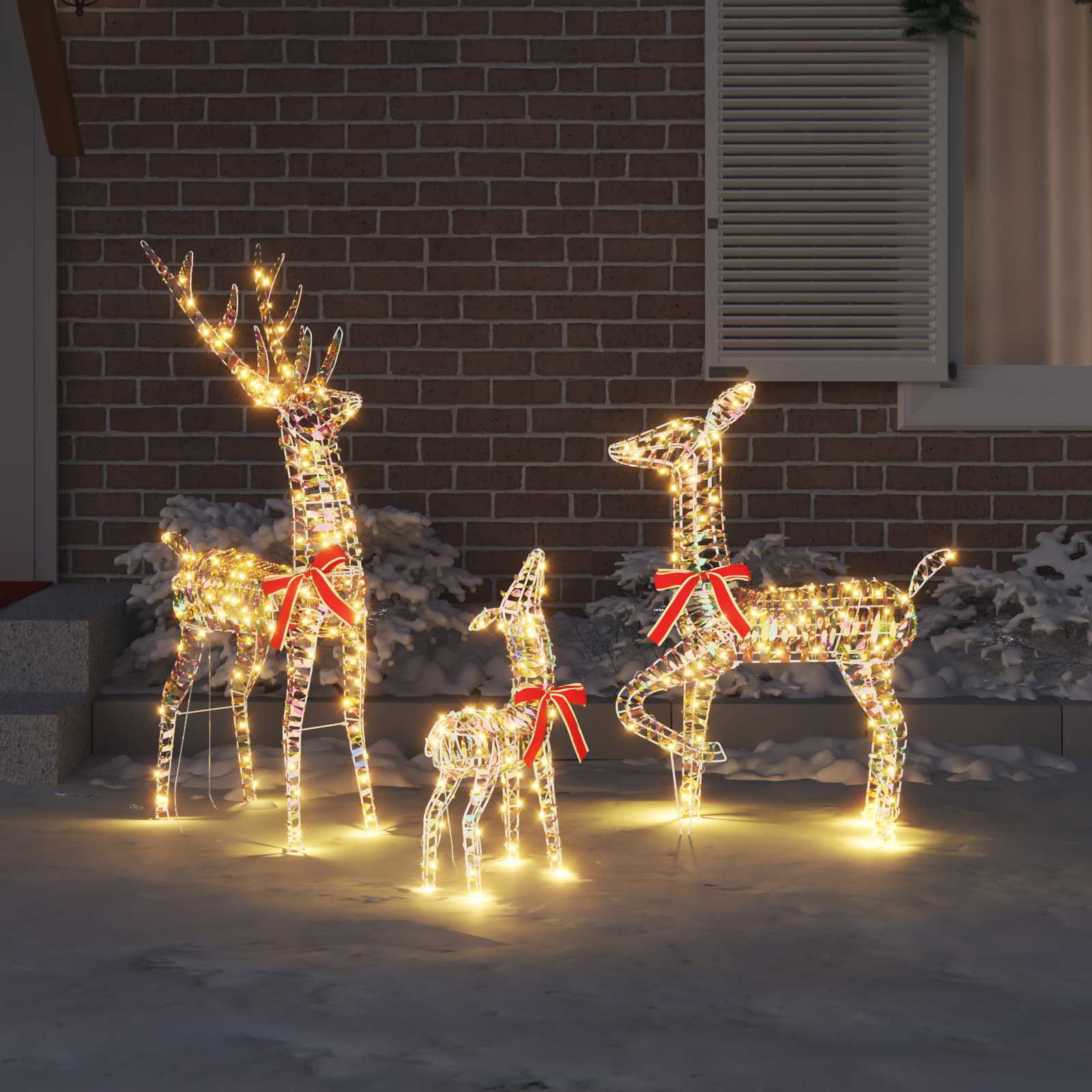 Vidaxx famille de rennes avec 300 LED 3 pcs blanc chaud 67 x 26 x 127 cm capuchon