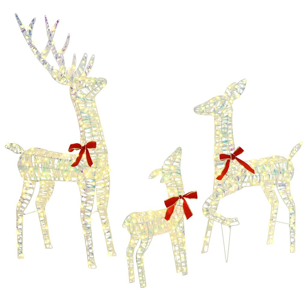 Vidaxx famille de rennes avec 300 LED 3 pcs blanc chaud 67 x 26 x 127 cm capuchon