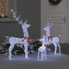 Vidaxx famille de rennes avec 300 LED 3 pcs blanc froid 68 x 26 x 127 cm tissu