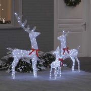 Vidaxx famille de rennes avec 300 LED 3 pcs blanc froid 68 x 26 x 127 cm tissu - afbeelding 1