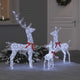 Vidaxx famille de rennes avec 300 LED 3 pcs blanc froid 68 x 26 x 127 cm tissu
