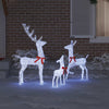 Vidaxx famille de rennes avec 300 LED 3 pcs blanc froid 68 x 26 x 127 cm tissu