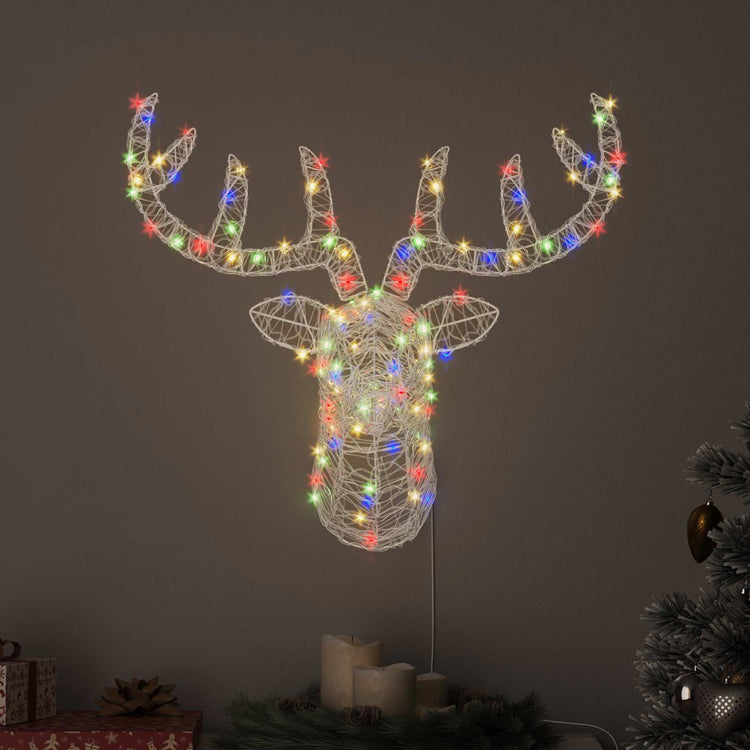 Vidaxx tête de cerf avec 140 LED colorées 68 x 36,5 x 62,5 cm acrylique