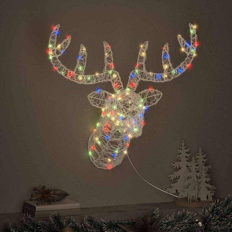 Vidaxx tête de cerf avec 140 LED colorées 68 x 36,5 x 62,5 cm acrylique
