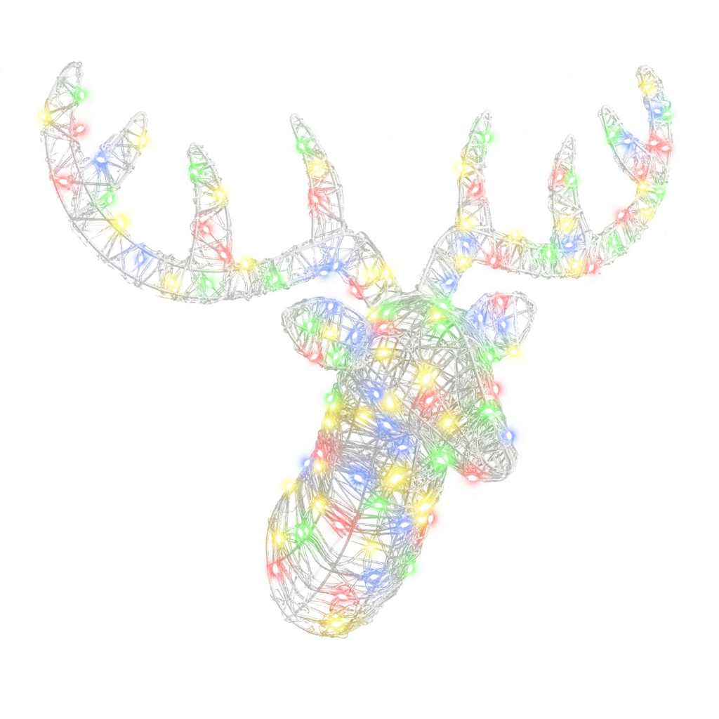 Vidaxx tête de cerf avec 140 LED colorées 68 x 36,5 x 62,5 cm acrylique