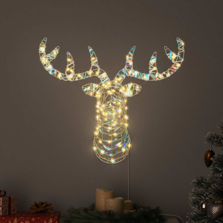 VidaXL traîneau à tirer en forme de renne avec 140 LED blanc chaud 68 x 36,5 x 62,5 cm
