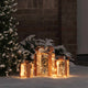 Vidaxxl coffret cadeau décoration 3 pcs blanc chaud 20 x 20 x 20 cm animal