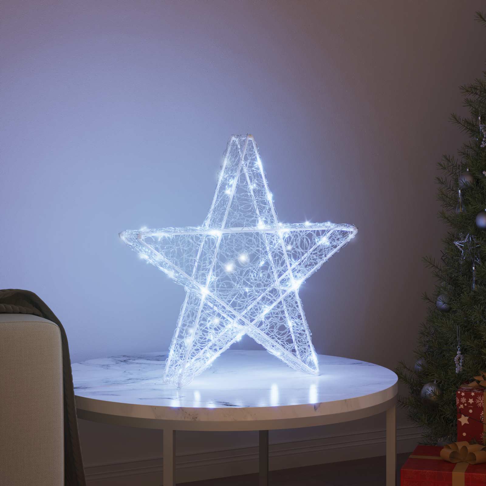 VidaXL étoile 3D avec 50 LED blanc froid 55 x 53,5 x 10 cm acrylique