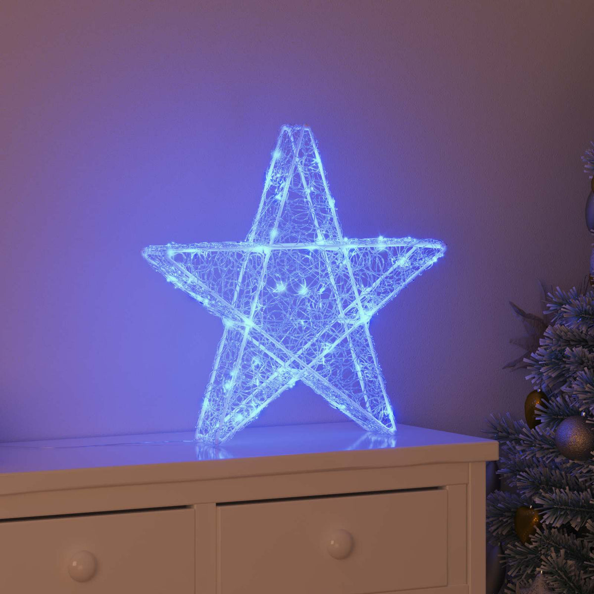 VidaXL étoile 3D avec 50 LED bleu 55 x 53,5 x 10 cm acrylique