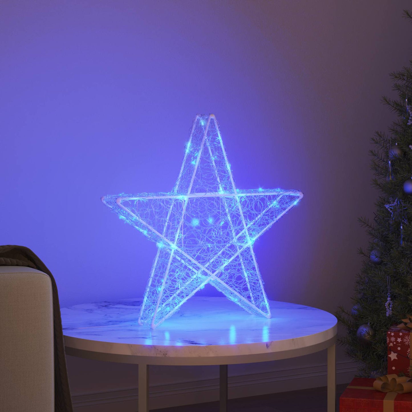 VidaXL étoile 3D avec 50 LED bleu 55 x 53,5 x 10 cm acrylique