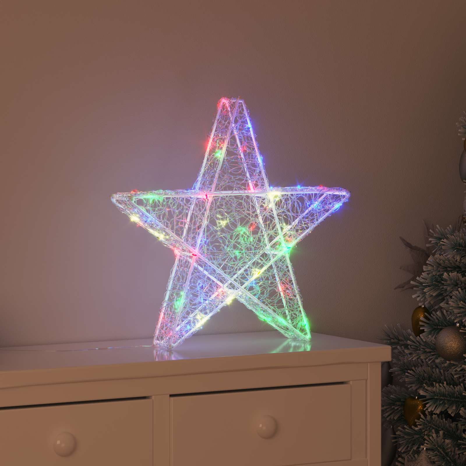 VidaXL étoile 3D avec 50 LED multicolore 55 x 53,5 x 10 cm acrylique