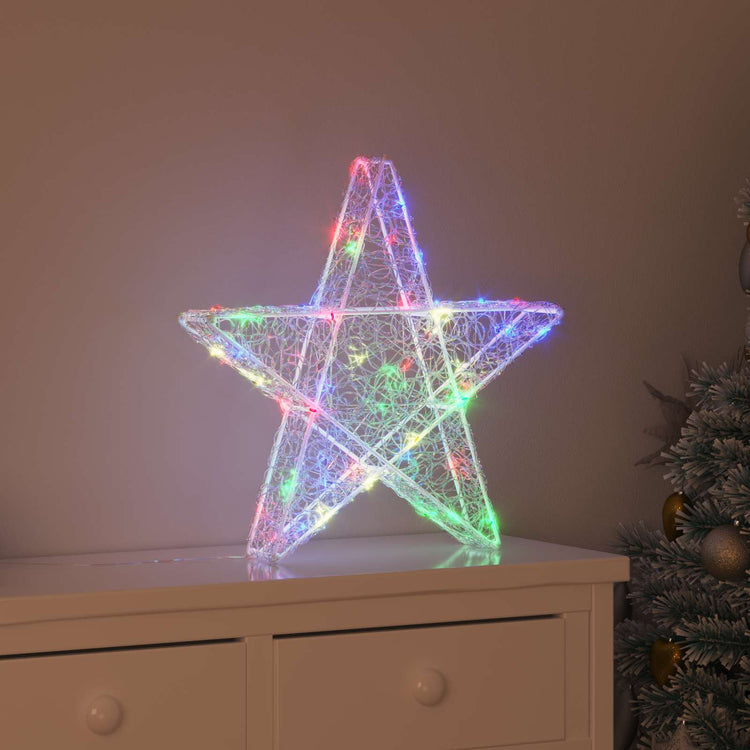 VidaXL étoile 3D avec 50 LED multicolore 55 x 53,5 x 10 cm acrylique
