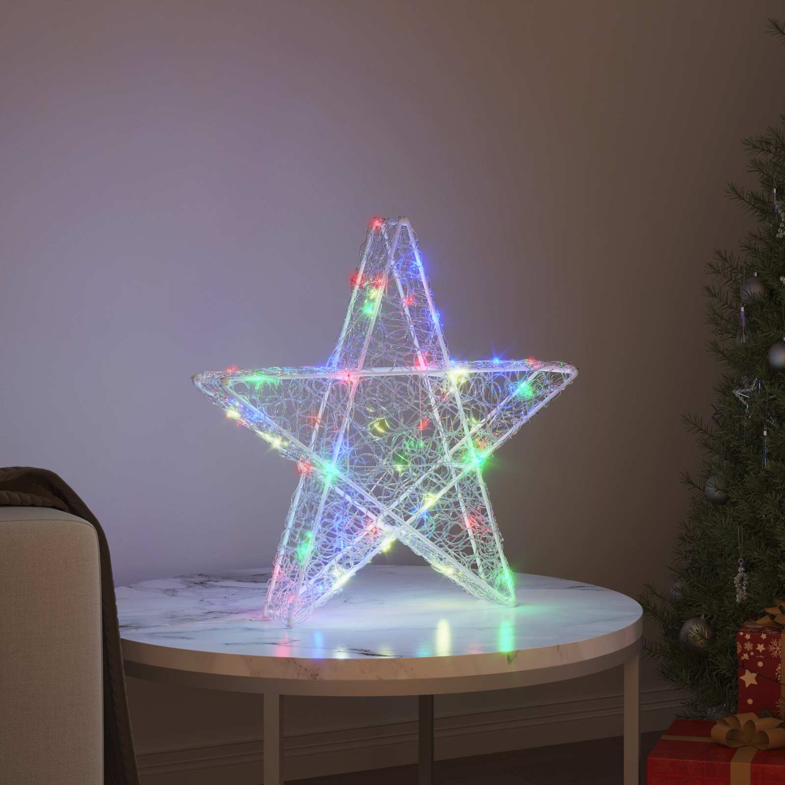 VidaXL étoile 3D avec 50 LED multicolore 55 x 53,5 x 10 cm acrylique