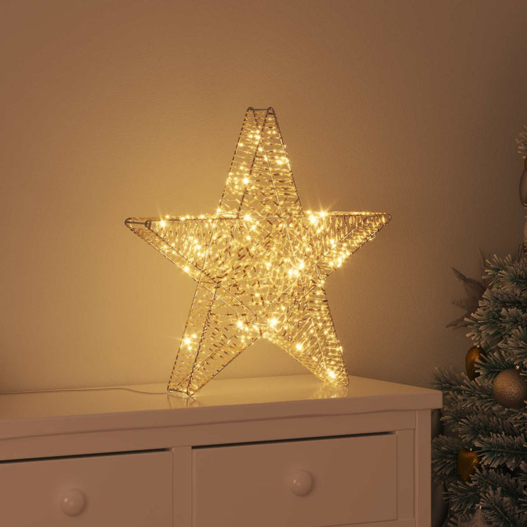 VidaXL étoile 3D avec 50 LED blanc chaud 55 x 52,5 x 9 cm capuchon