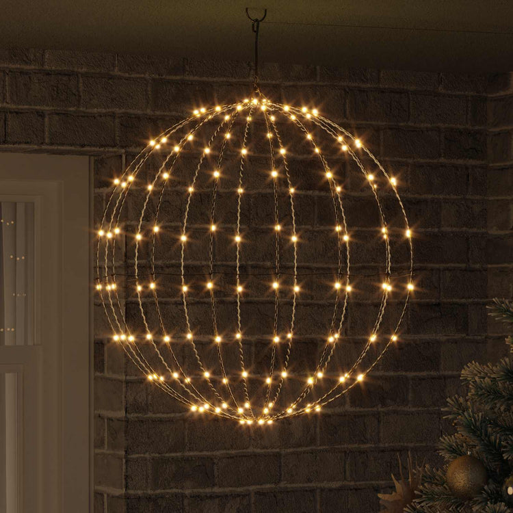 Vidaxxl boule avec 192 LED blanc chaud 59,5 x 59,5 x 63 cm métal