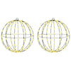 Vidaxxl boule avec 192 LED 2 pcs blanc chaud 40 x 40 x 43,5 cm métal