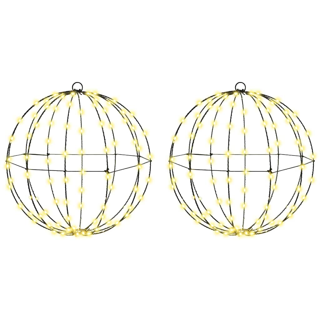 Vidaxxl boule avec 192 LED 2 pcs blanc chaud 40 x 40 x 43,5 cm métal
