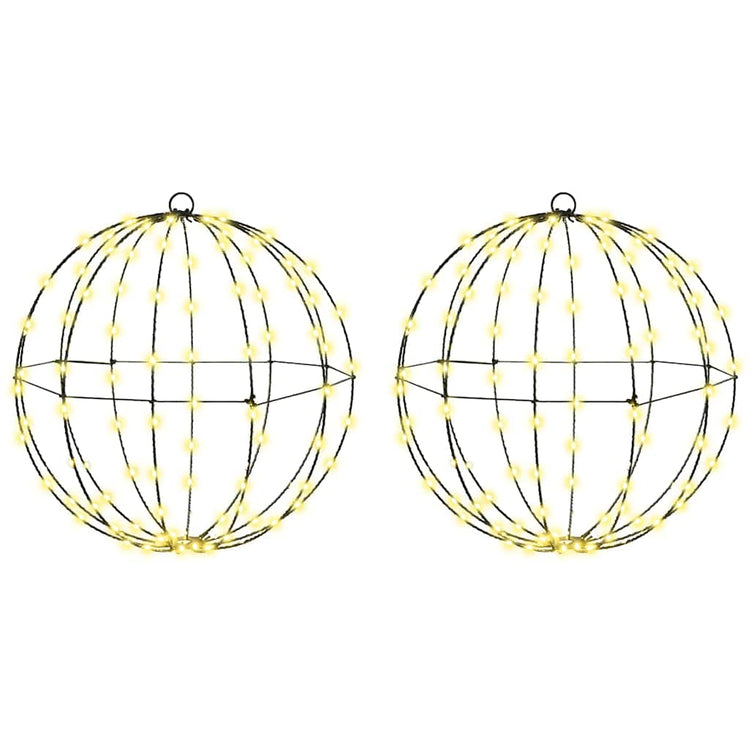 Vidaxxl boule avec 192 LED 2 pcs blanc chaud 40 x 40 x 43,5 cm métal