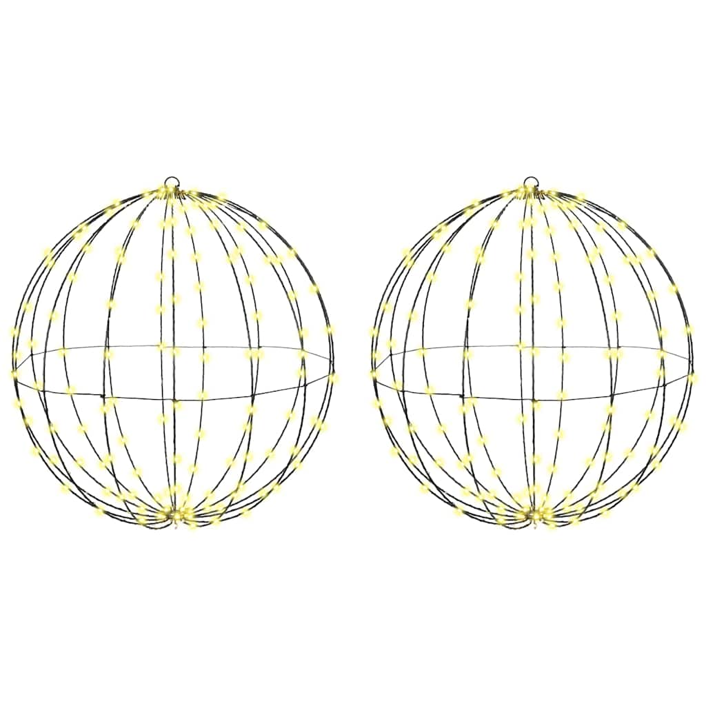 Vidaxxl boule avec 384 LED 2 pcs blanc chaud 59,5 x 59,5 x 63 cm métal