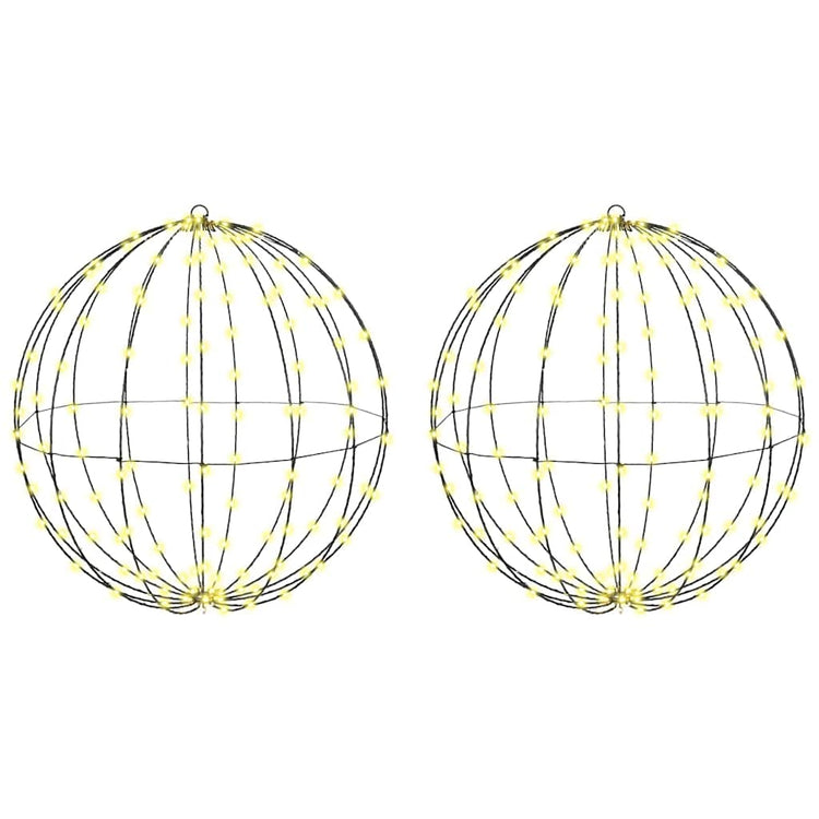 Vidaxxl boule avec 384 LED 2 pcs blanc chaud 59,5 x 59,5 x 63 cm métal