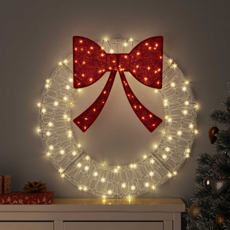 Couronne Vidaxx avec 60 LED blanc chaud 76 x 76 x 8,5 cm acrylique