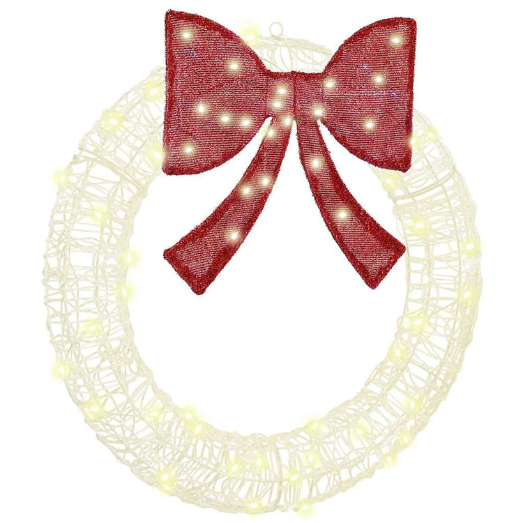 Couronne Vidaxx avec 60 LED blanc chaud 76 x 76 x 8,5 cm acrylique