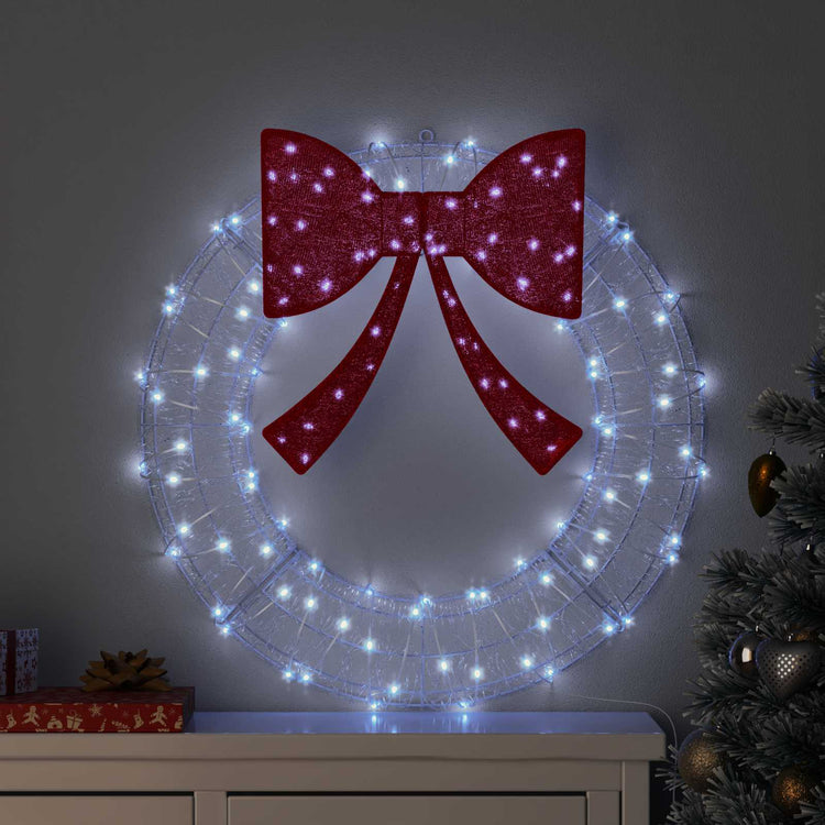 Couronne Vidaxx avec 60 LED blanc froid 76 x 76 x 8,5 cm acrylique