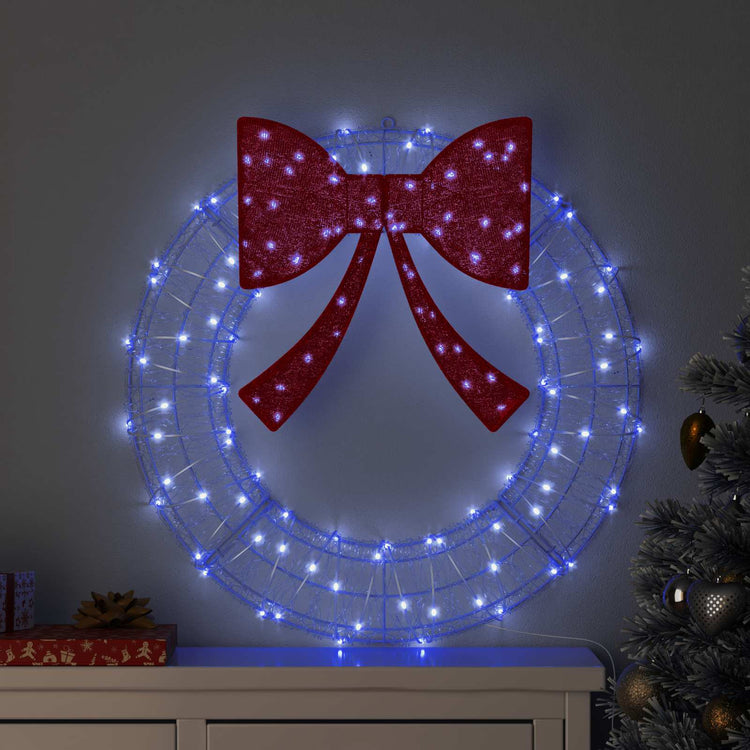 Vidaxx couronne avec 60 LED bleu 76 x 76 x 8,5 cm acrylique