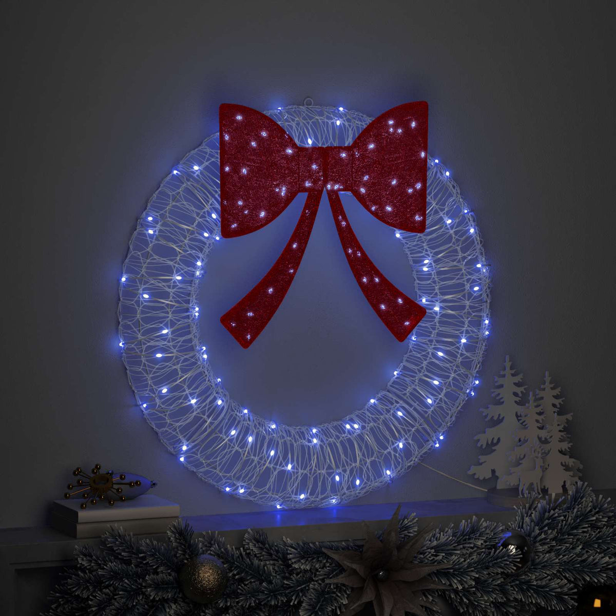 Vidaxx couronne avec 60 LED bleu 76 x 76 x 8,5 cm acrylique
